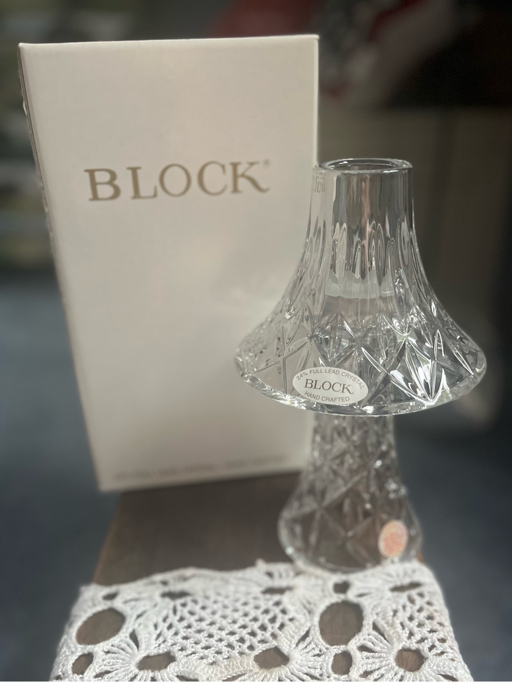 Clear Crystal Hurricane Votive - Clear Fairy Lamp